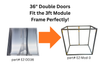Illustration of End Zone BBQ Doors fitting a 3 ft steel module frame perfectly