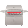 TrueFlame Stainless Deluxe Cart & TrueFlame 40-Inch 3 Burner Grill - TF40 + CART-TF-40DC