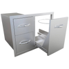 Sunstone Classic Series 30-Inch Stainless Steel Roll-Out Propane Tank Drawer & Double Drawer Combo