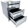 Sunstone Grills Aruba Series 16-Inch Stainless Steel Triple Access Drawer-Open-View