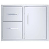 Sunstone Signature Series 30-Inch Stainless Steel Beveled Frame Double Access Drawer and Door Combo