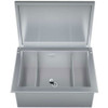 Sunstone-A-IC-28-Inch-Drop-In-Ice-Bin-Cooler-with-Stainless-Lid-and-Dual-Dividers-Front-View-Open