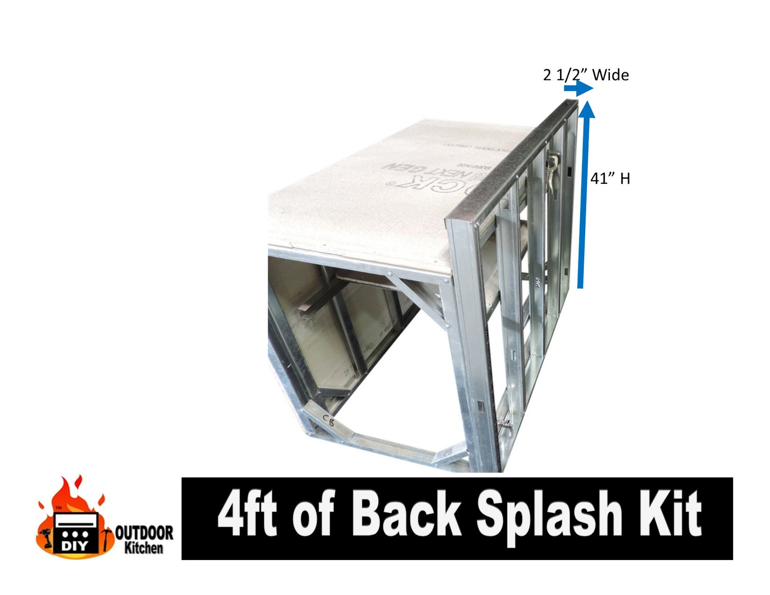Diy Outdoor Kitchen 4ft Back Splash Kit (2 1/2