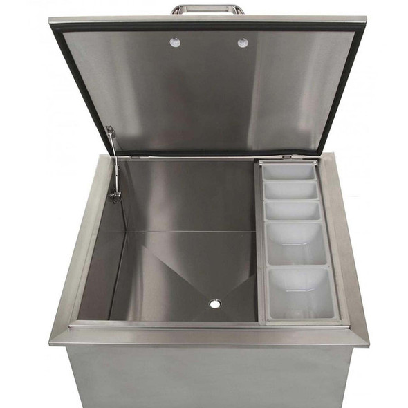 BBQ Girls Premium 18-Inch Drop-In Ice Bin Cooler With Condiment Holder - BBQ-260-18DI BBQ Girls Premium 18-Inch Drop-In Ice Bin Cooler With Condiment Holder - BBQ-260-18DI