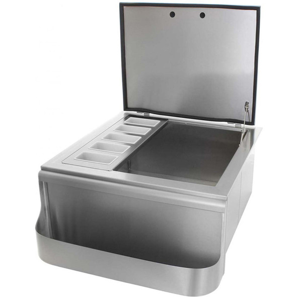 BBQ Girls Premium 18-Inch Slide-In Ice Bin with Speed Rail & Condiment Tray - BBQ-260-18SI BBQ Girls Premium 18-Inch Slide-In Ice Bin with Speed Rail & Condiment Tray - BBQ-260-18SI