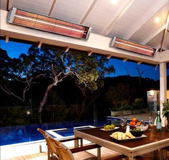 Bromic Heating Cobalt Smart-Heat 56-Inch 6000W Dual Element 240V Electric Infrared Patio Heater - Stainless Steel - BH0610004