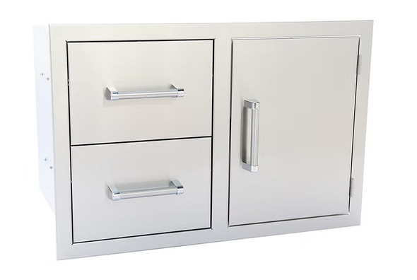 Kokomo Outdoor Kitchen Stainless Steel Two Drawer - One Door Combo SKU: KO-ALPDC