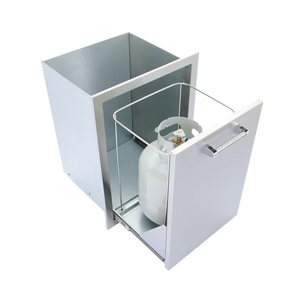 Kokomo Outdoor Kitchen Stainless Steel Trash/Propane Pull-Out SKU: KO-TRHD