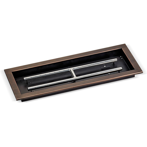 American Fire Products 24" x 8" Oil Rubbed Bronze Rectangular Drop-In Fire Pit Pan - OB-AFPP-24