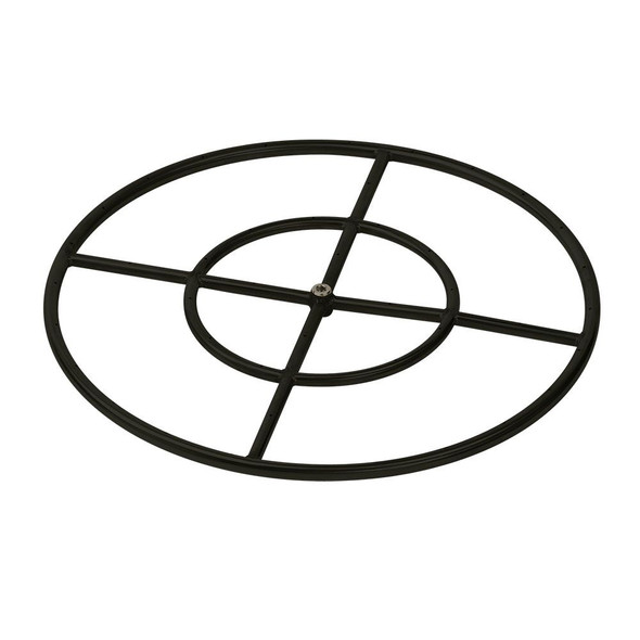 American Fire Products 24” Double-Ring Black Steel Burner with a 1/2" Inlet - BK-FR-24