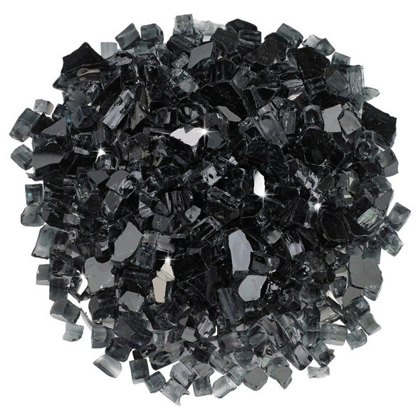 American Fire Glass 1/2" Black Reflective - AFF-BLKRF12-10