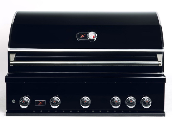 Whistler 42-Inch 5-Burner Built-In Gas Grill With Rear Infrared Burner, Grill Lights, Rotisserie Kit & Cover - Black Stainless