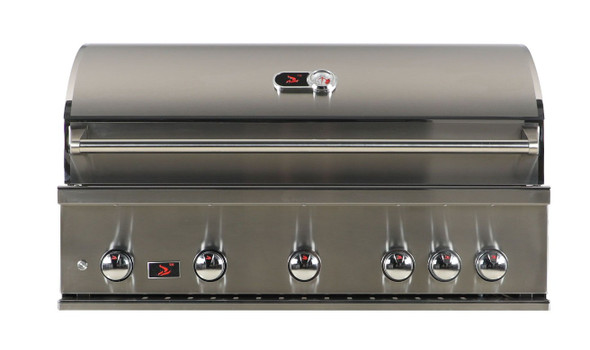 Whistler 42-Inch 5-Burner Gas Grill on Stainless Steel Cabinet with Rear Infrared Burner, Grill Lights, Rotisserie Kit & Cover