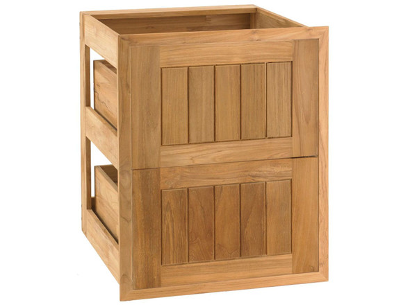 Pacific Teak Millworks Cottage 18-Inch Teak Wood Double Access Drawer - UD2V-18C