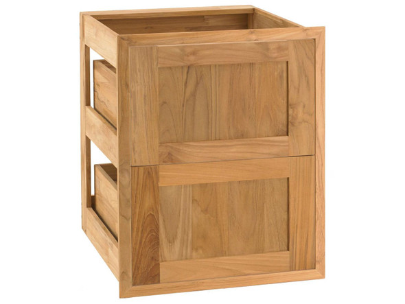 Pacific Teak Millworks 18-Inch Shaker Panel Teak Wood Double Drawer - UD2V-18S