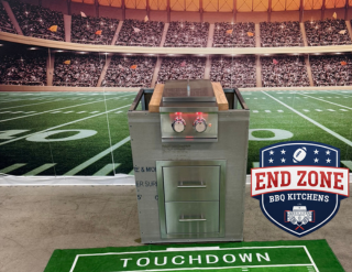 End Zone BBQ Kitchen True Flame Side burner module with double drawers for outdoor kitchens