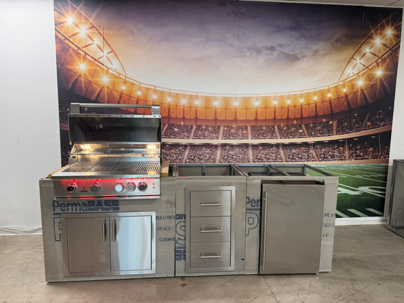 End Zone BBQ Kitchen outdoor kitchen plan 02 front view