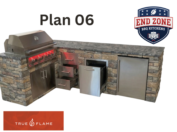 end zone bbq kitchen outdoor kitchen plan 06 finished with stone veneer siding and granite counter tops