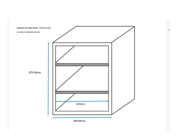 End Zone BBQ 20" Open Shelf Cabinet