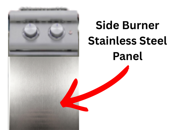 End Zone BBQ side burner stainless steel front panel