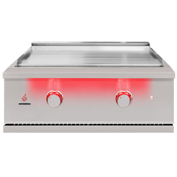 TrueFlame 30-Inch Built-In Natural Gas Commercial Style Flat Top Griddle with Lights