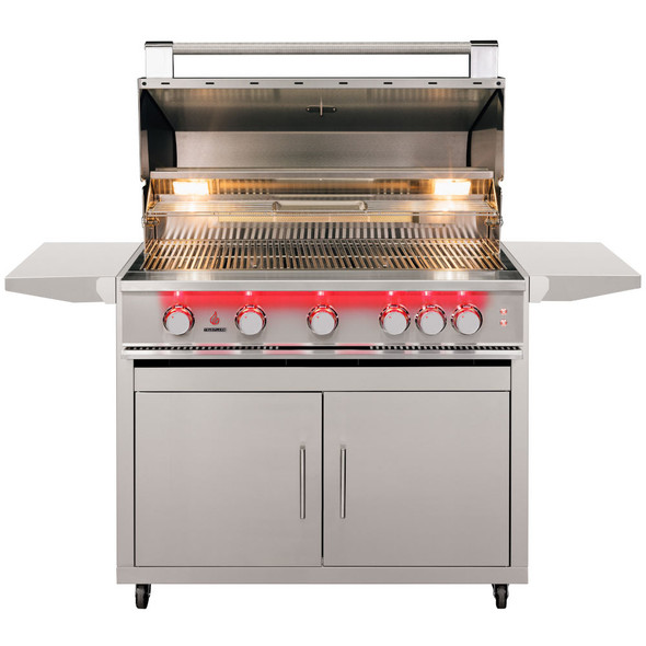 TrueFlame Stainless Deluxe Cart & TrueFlame 40-Inch 3 Burner Grill