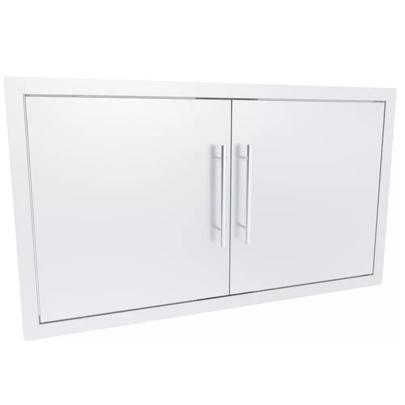 Sunstone Grills Texan Series 36-Inch Stainless Steel Double Access Door-Side Front-View