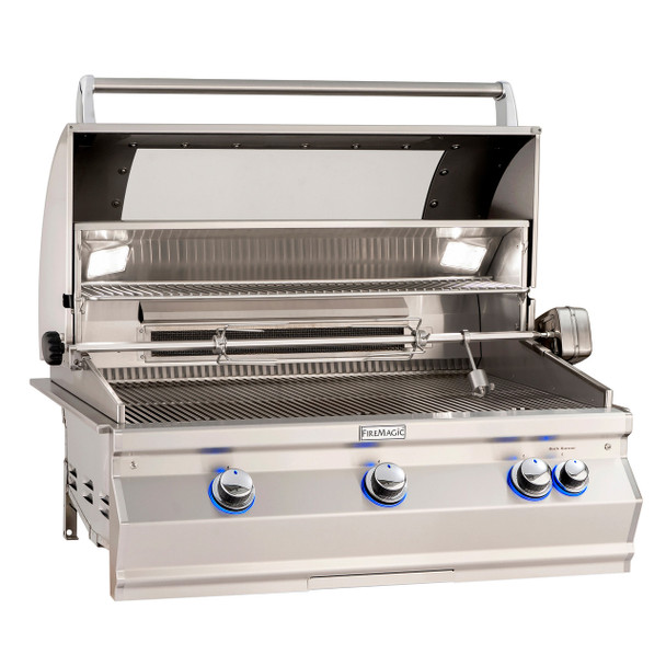 Fire Magic Aurora A790I 36-Inch Built-In Propane Gas Grill With One Infrared Burner, Rotisserie, And Analog Thermometer - A790I-8LAP