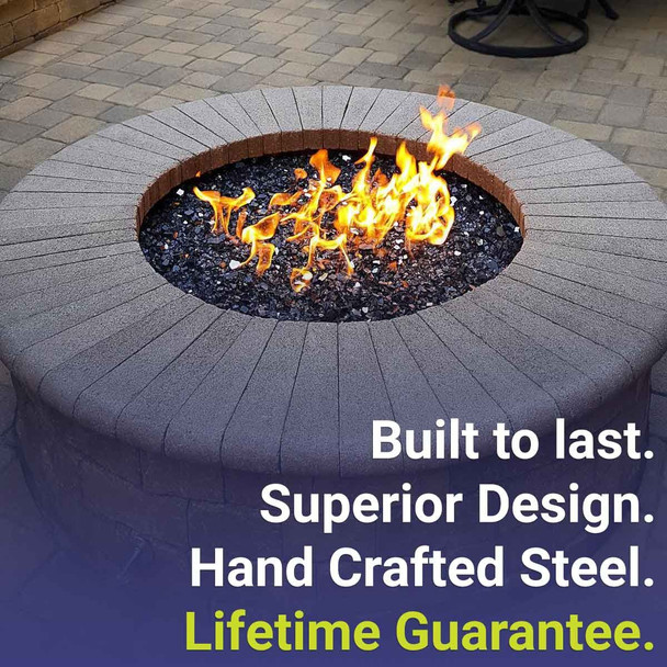 American Fire Products 12" Round Stainless Steel Flat Pan With 6" Fire Ring - SS-RFP-12-ASBL