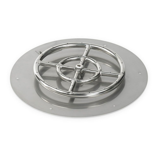 American Fire Products 18" Round Stainless Steel Flat Pan With 12" Fire Ring - SS-RFP-18-ASBL