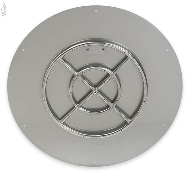 American Fire Products 30" Round Stainless Steel Flat Pan With 18" Fire Ring - SS-RFP-30-ASBL