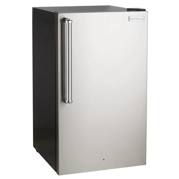 Fire Magic 20-Inch 4.0 Cu. Ft. Premium Right Hinge Compact Refrigerator - Stainless Steel Door / Black Cabinet - 3598-DR
