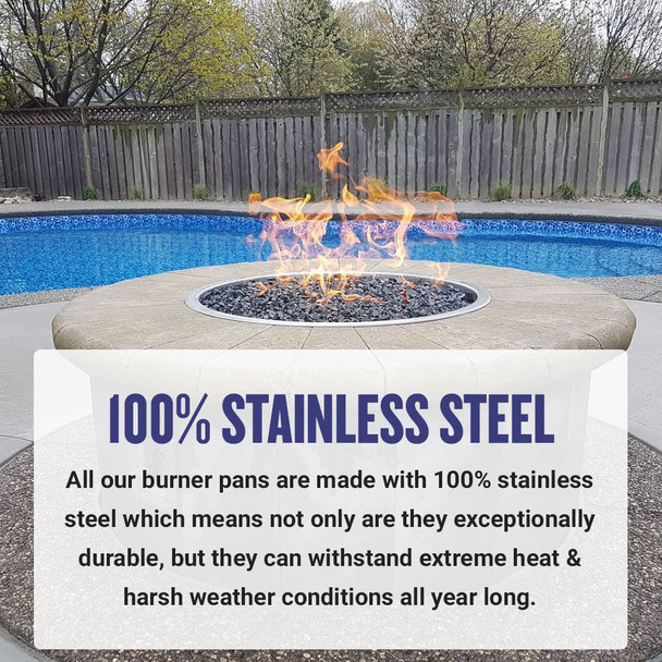 American Fire Products 19” Round Oil Rubbed Bronze Drop-In Pan with 12” Ring Burner - OB-RSP-19-ASBL