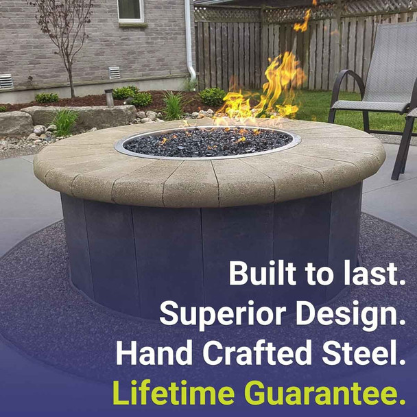 American Fire Products 25" Stainless Steel Round Drop-In Pan With 18" Ring Burner - SS-RSP-25-ASBL