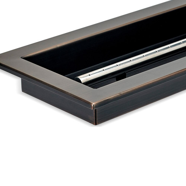 American Fire Products 18" x 6" Oil Rubbed Bronze Rectangular Drop-In Fire Pit Pan -  OB-AFPP-18