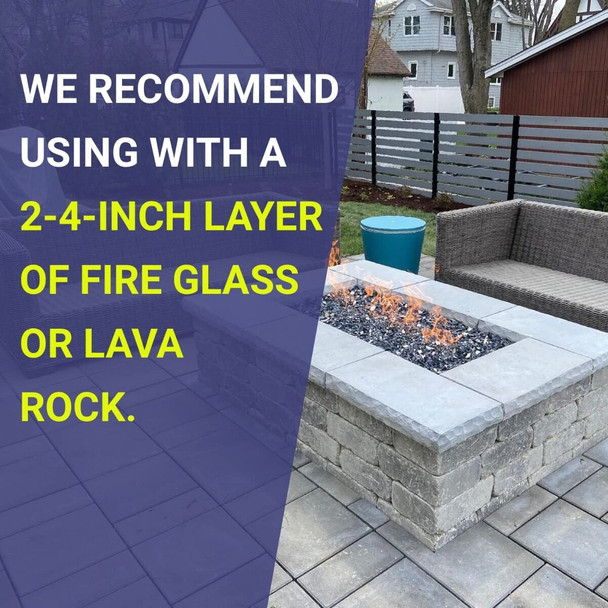 American Fire Products 18" x 6" Stainless Steel H-Style Burner - Natural Gas - SS-H-18