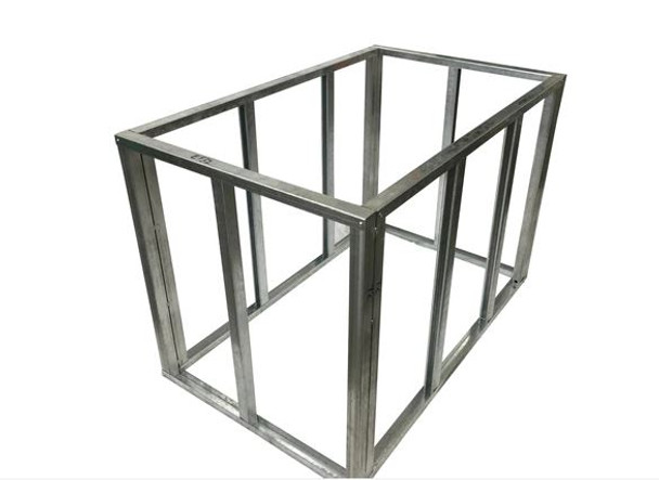 diy outdoor kitchen 4 ft module frame kit end view