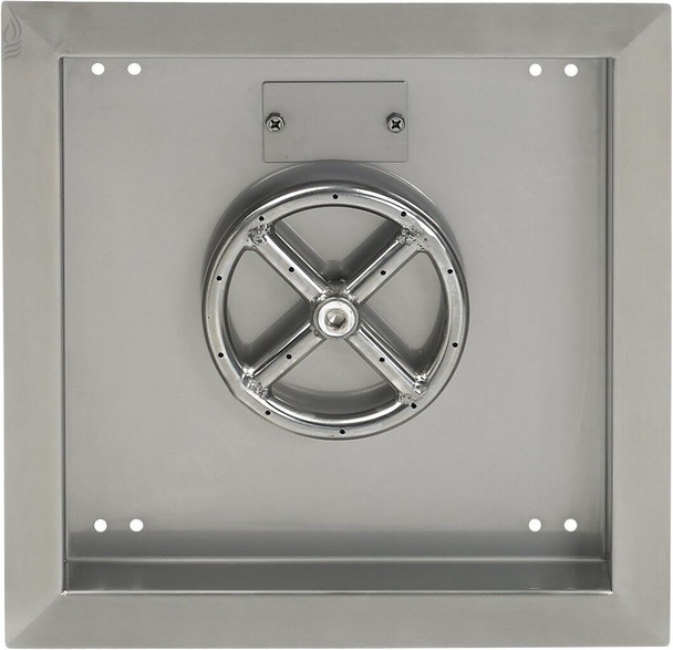 American Fire Products 12" Stainless Steel Square Drop In Pan With 6" Fire Ring -  SS-SQP-12-ASBL