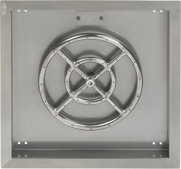 American Fire Products 18" Stainless Steel Square Drop In Pan With 12" Fire Ring - SS-SQP-18-ASBL