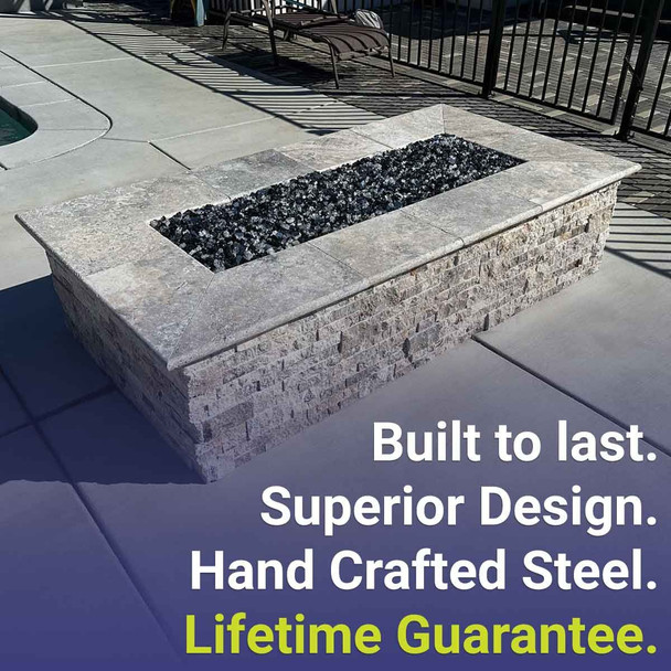 American Fire Products 72" x 24" Rectangular Stainless Steel Flat Pan - SS-RTFP-72