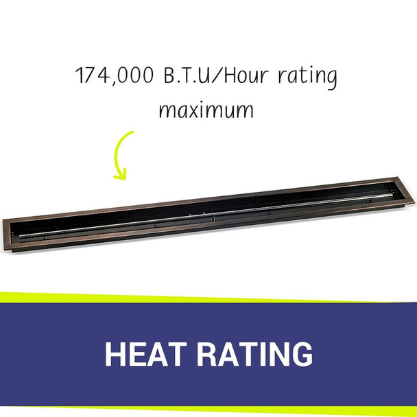 American Fire Products 72" x 6" Oil Rubbed Bronze Linear Drop-In Fire Pit Pan - OB-LCB-72