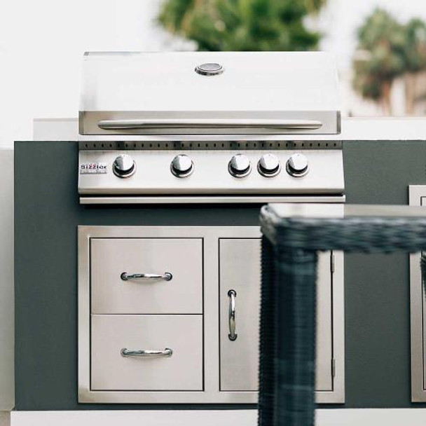 Summerset Sizzler 32-Inch 4-Burner Built-In Natural Gas Grill With Rear Infrared Burner - SIZ32-NG