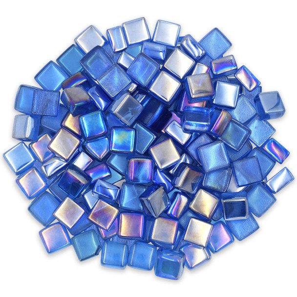 American Fire Glass 1/2" Pacific Blue Luster 2.0 Cubes - AFF-PABLLST12-2-10