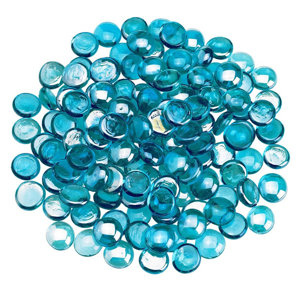 American Fire Glass Aqua Blue Luster Beads - FB-AQULST-10