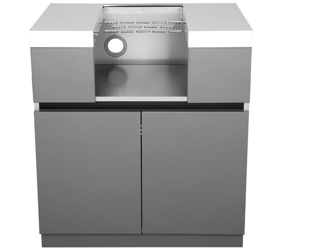 Whistler 4-Burner 96 x 28-Inch Gas Grill Island with Infrared Rear Burner, Double Side Burner, Sink, and Rotisserie Kit - Black Stainless