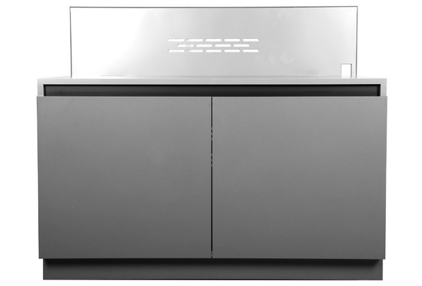 Whistler 5-Burner 110 x 28-Inch Gas Grill Island with Infrared Rear Burner, Refrigerator, and Rotisserie Kit - Black Stainless