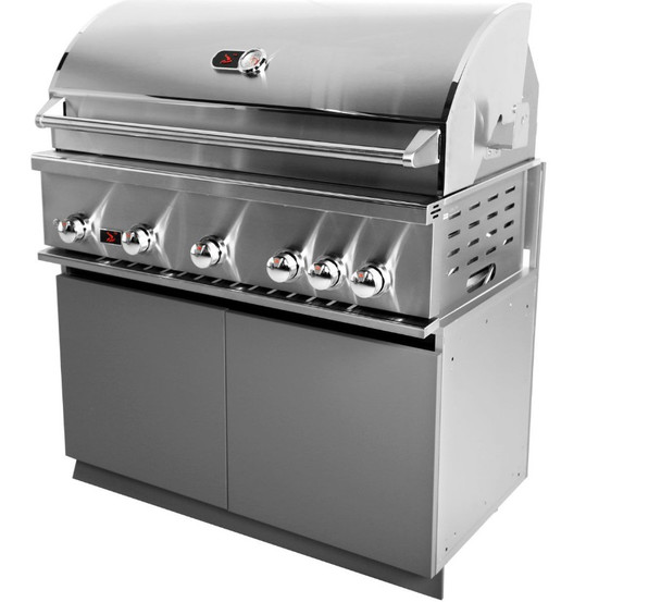 Whistler 5-Burner 104 x 28-Inch Gas Grill Island with Infrared Rear Burner, Double Side Burner, and Rotisserie Kit