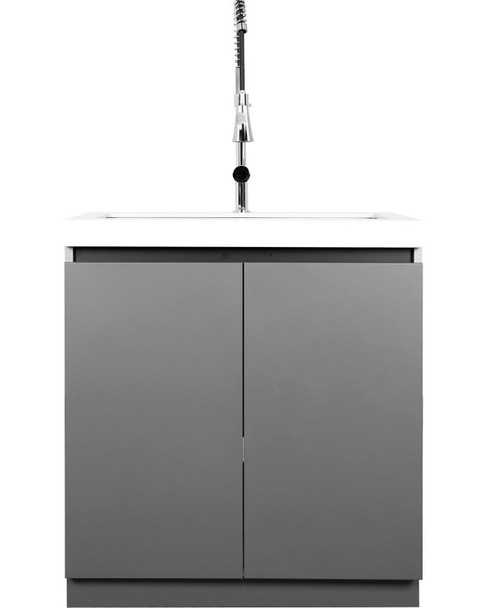 Whistler 5-Burner 141 x 28-Inch Gas Grill Island with Infrared Rear Burner, Refrigerator, Sink, Double Side Burner, and Rotisserie Kit - Black Stainless