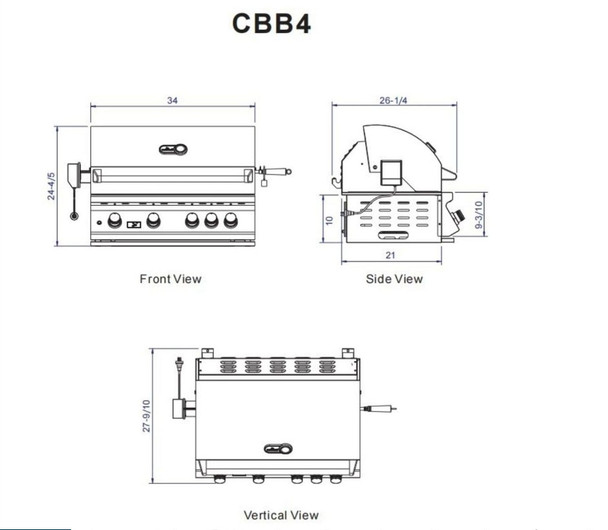 Whistler 4-Burner 133 x 28-Inch Gas Grill Island with Infrared Rear Burner, Refrigerator, Sink, Double Side Burner, and Rotisserie Kit - Black Stainless