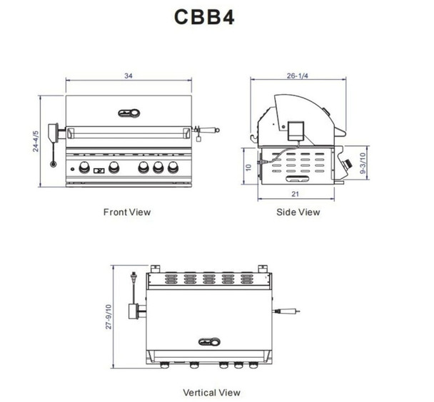 Whistler 4-Burner 164 x 28-Inch Gas Grill Island with Infrared Rear Burner, Refrigerator, Sink, Double Side Burner, and Rotisserie Kit - Black Stainless